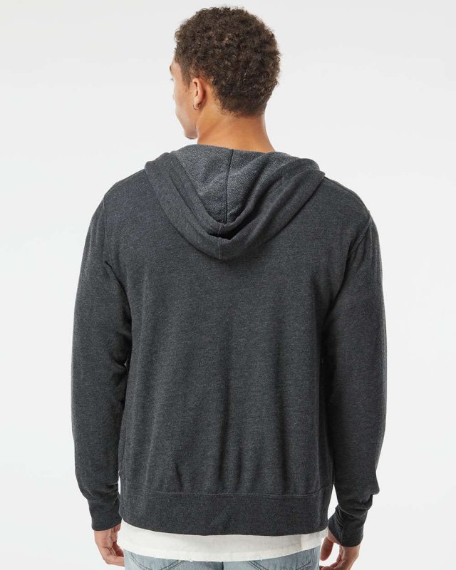 Unisex Heathered French Terry Full-Zip Hooded Sweatshirt