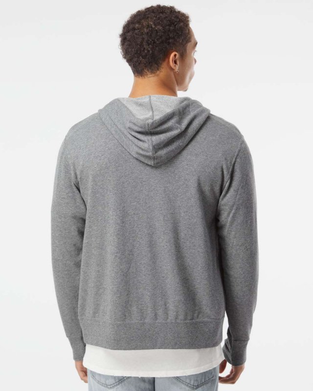 Unisex Heathered French Terry Full-Zip Hooded Sweatshirt