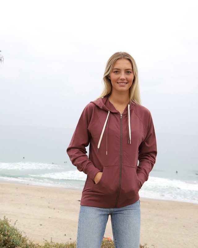 Lightweight Loopback Terry Full-Zip Hooded Sweatshirt