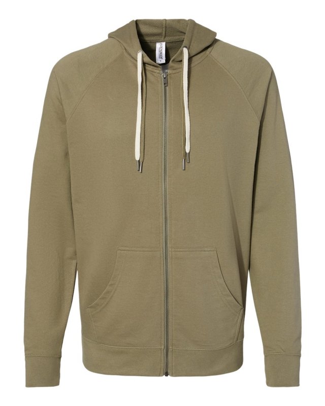 Lightweight Loopback Terry Full-Zip Hooded Sweatshirt