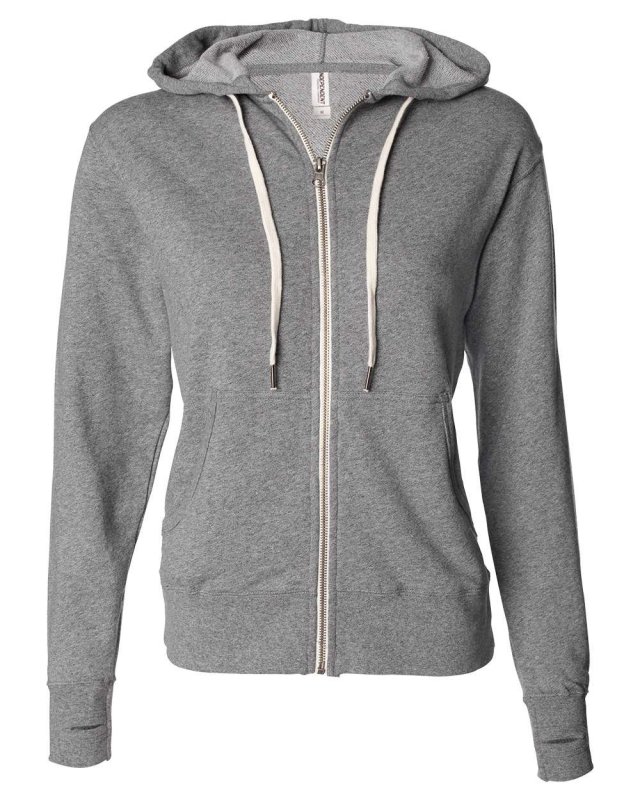 Unisex Heathered French Terry Full-Zip Hooded Sweatshirt