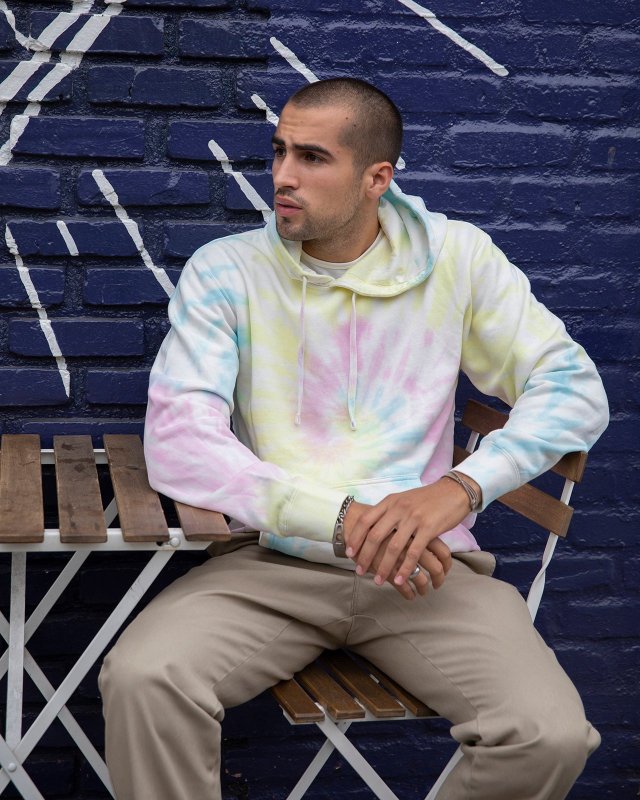 Unisex Midweight Tie Dye Hooded Pullover