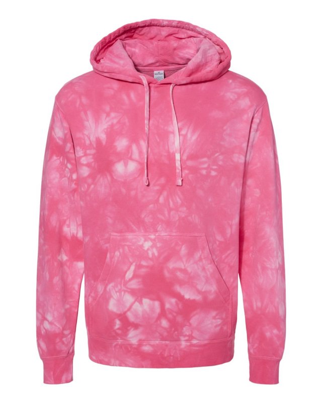 Unisex Midweight Tie Dye Hooded Pullover