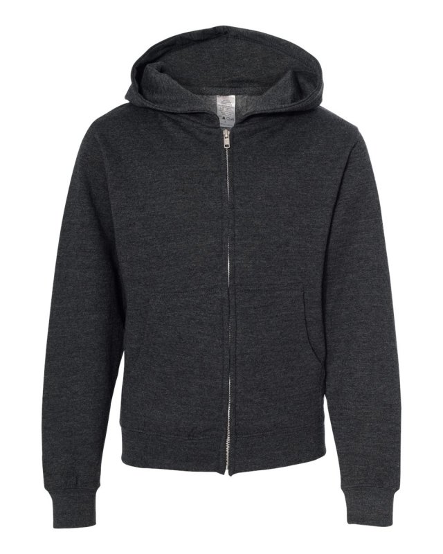 Youth Midweight Full-Zip Hooded Sweatshirt