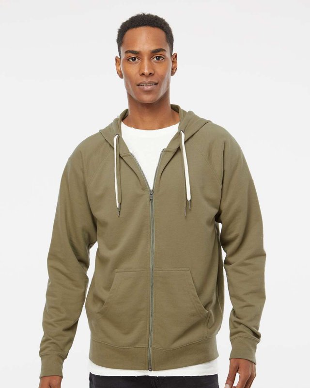 Lightweight Loopback Terry Full-Zip Hooded Sweatshirt