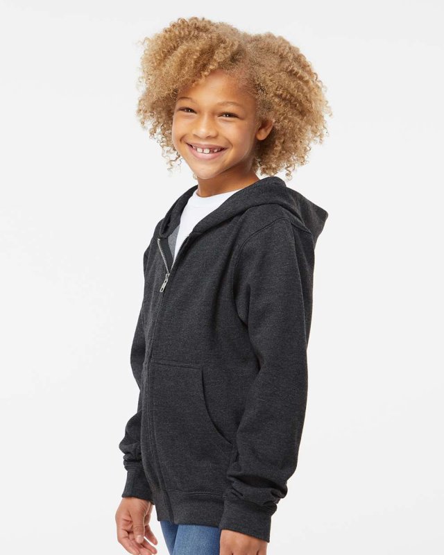 Youth Midweight Full-Zip Hooded Sweatshirt