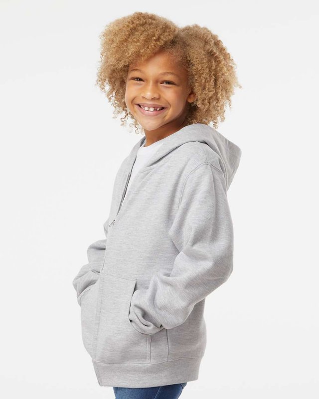 Youth Midweight Full-Zip Hooded Sweatshirt