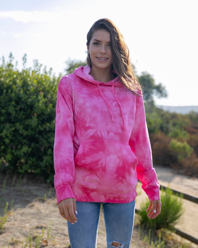 Unisex Midweight Tie Dye Hooded Pullover