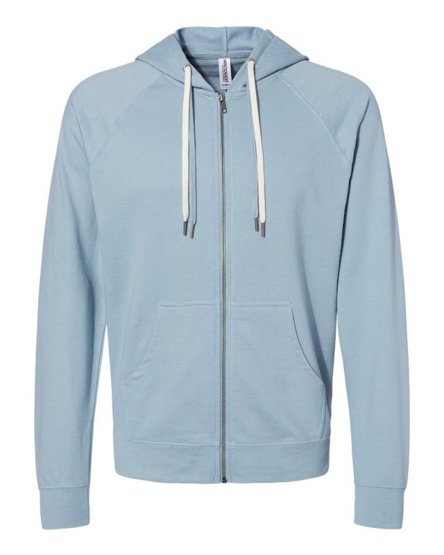 Lightweight Loopback Terry Full-Zip Hooded Sweatshirt