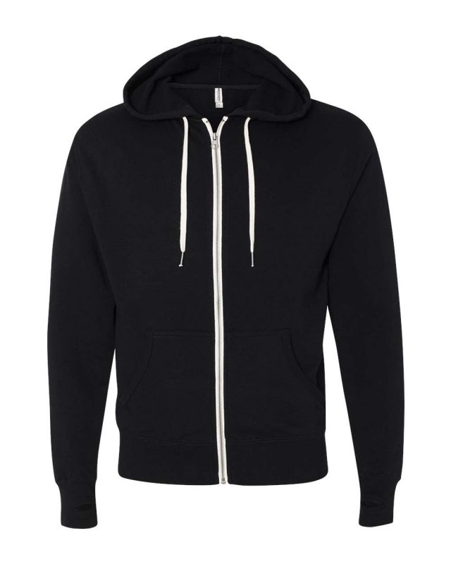 Unisex Heathered French Terry Full-Zip Hooded Sweatshirt